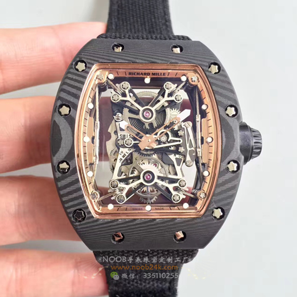 理查德米勒RM50-27-01锻造碳纤维镂空自动机械男士腕表 