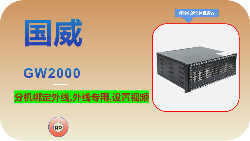 国威GW2000,程控电话交换机,分机绑定外线,外线专用,设置视频