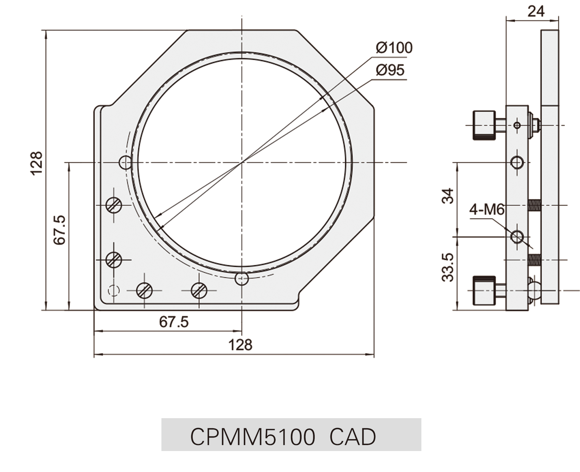 CPMM5100系列两维调整镜架CAD