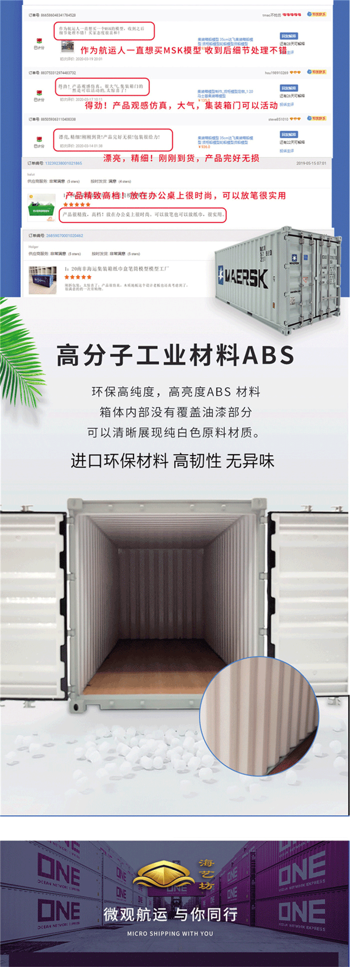 海藝坊航運仿真模型廠家，聯(lián)系電話0755-85200796，我們工廠主要定制生產(chǎn)各個船公司， 貨運公司集裝箱模型擺件，禮品貨柜模型擺件,我們設(shè)計制作并且量產(chǎn)的1比20集裝箱禮品模型受到很多客人的好評及采購需求，我們可以為您定制貨柜模型的企業(yè)LOGO,期待與您合作。 